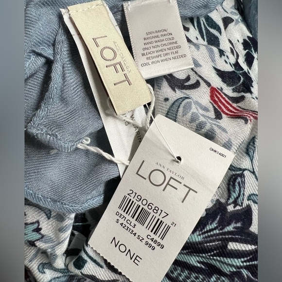 Loft Festival Floral and Blue Lightweight Scarf - Picture 5 of 8